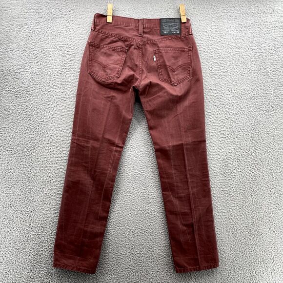 Levis 511 Jeans 28 x 29* Burgundy Slim Straight Classic Denim Cotton Pants Men's - Picture 12 of 16